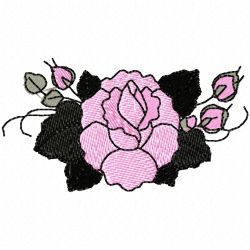 Flowers And Tree Embroidery Design 4